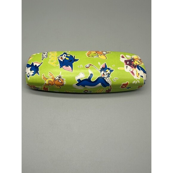 Tom and Jerry Eye Glass Case 6 inch Hard Shell Cartoon Cat Mouse Japanese Script - Picture 1 of 3